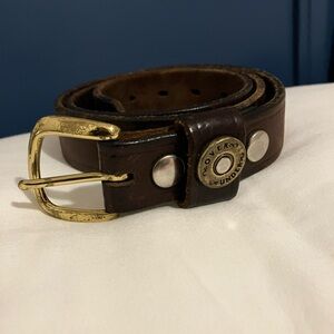 Over Under Men's Dark Brown Leather Belt